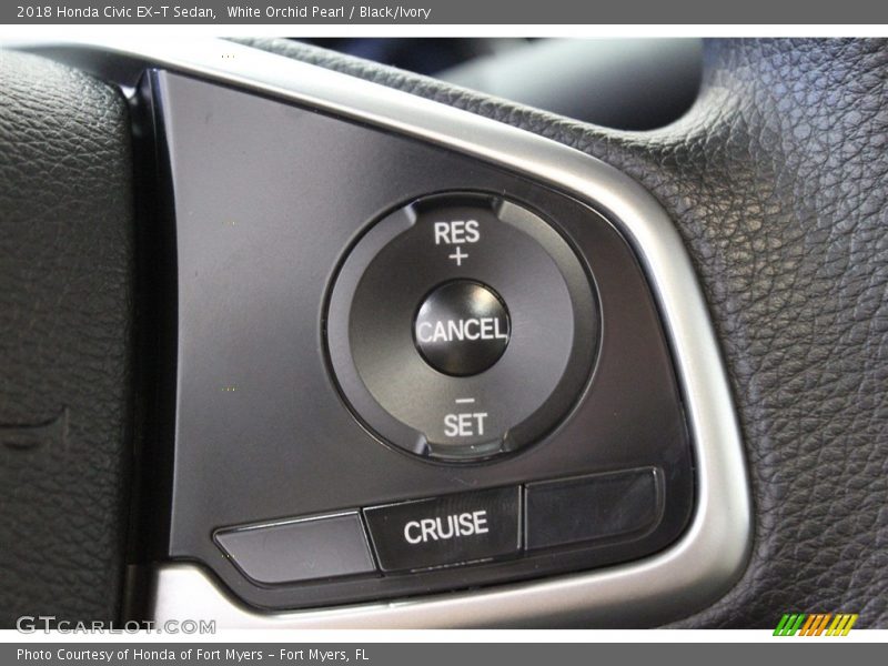 White Orchid Pearl / Black/Ivory 2018 Honda Civic EX-T Sedan