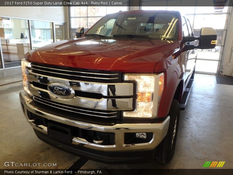 Ruby Red / Camel 2017 Ford F250 Super Duty Lariat Crew Cab 4x4
