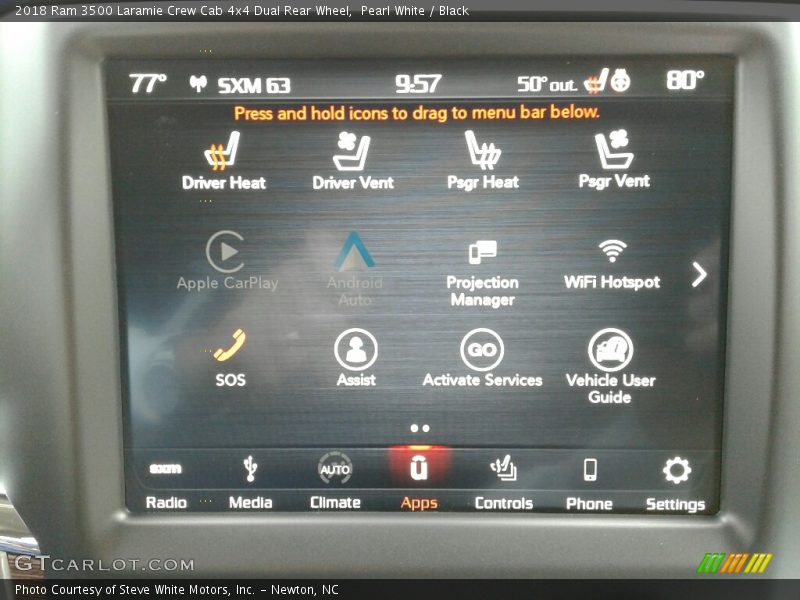 Pearl White / Black 2018 Ram 3500 Laramie Crew Cab 4x4 Dual Rear Wheel