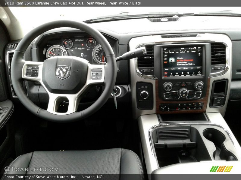 Pearl White / Black 2018 Ram 3500 Laramie Crew Cab 4x4 Dual Rear Wheel