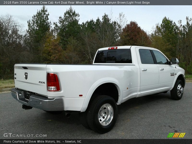 Bright White / Canyon Brown/Light Frost Beige 2018 Ram 3500 Laramie Crew Cab 4x4 Dual Rear Wheel
