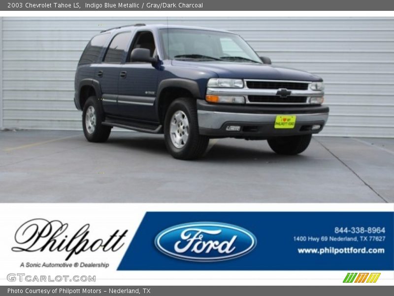 Indigo Blue Metallic / Gray/Dark Charcoal 2003 Chevrolet Tahoe LS