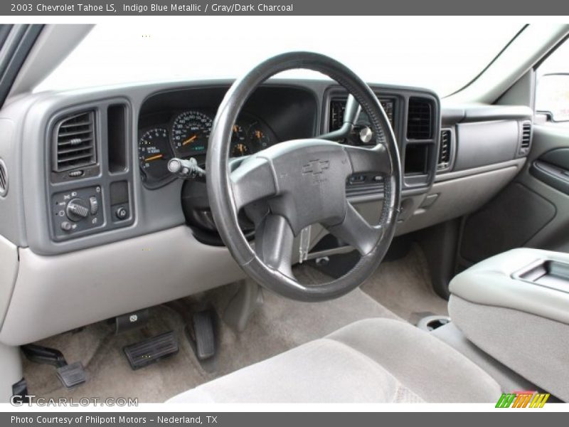 Indigo Blue Metallic / Gray/Dark Charcoal 2003 Chevrolet Tahoe LS