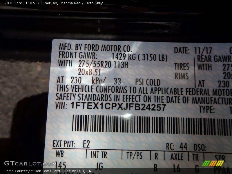 Magma Red / Earth Gray 2018 Ford F150 STX SuperCab