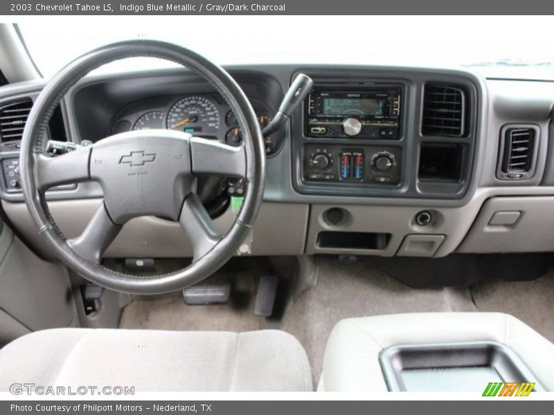 Indigo Blue Metallic / Gray/Dark Charcoal 2003 Chevrolet Tahoe LS