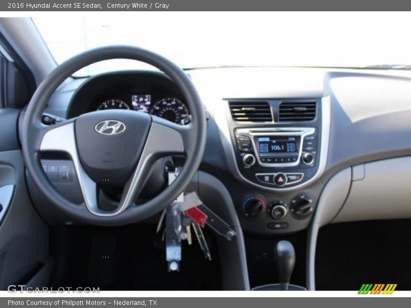 Century White / Gray 2016 Hyundai Accent SE Sedan