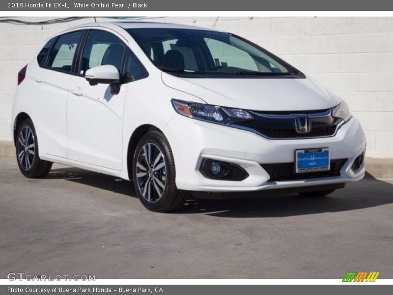 White Orchid Pearl / Black 2018 Honda Fit EX-L