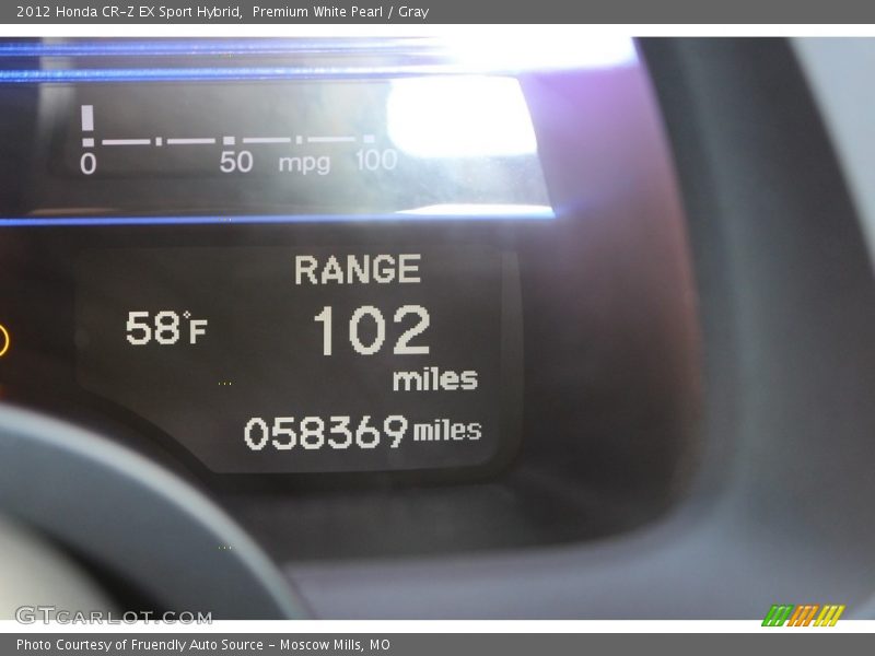 Premium White Pearl / Gray 2012 Honda CR-Z EX Sport Hybrid