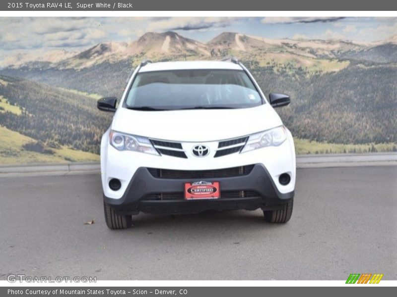 Super White / Black 2015 Toyota RAV4 LE