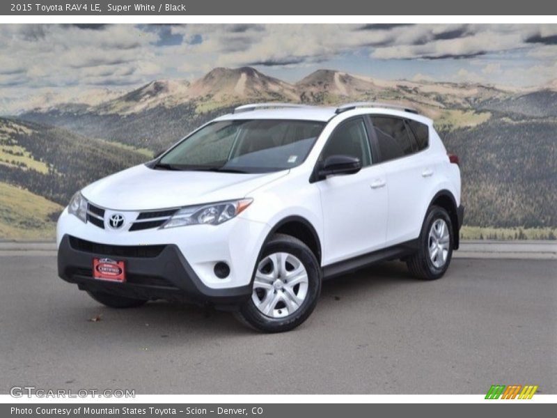 Super White / Black 2015 Toyota RAV4 LE