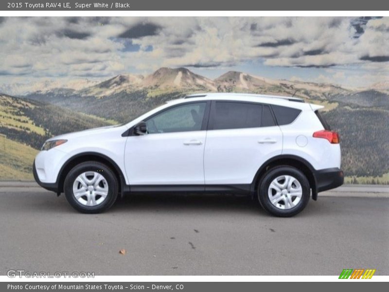 Super White / Black 2015 Toyota RAV4 LE