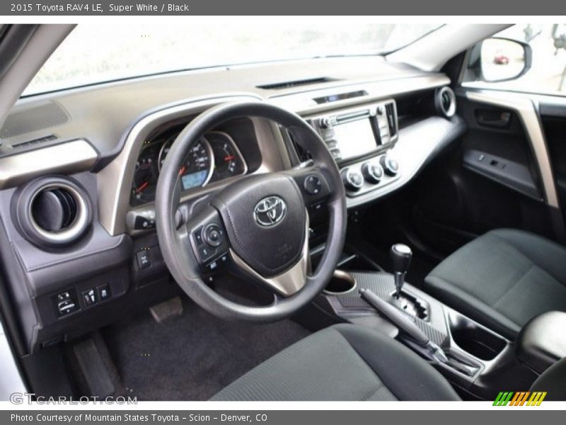 Super White / Black 2015 Toyota RAV4 LE