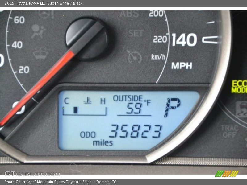 Super White / Black 2015 Toyota RAV4 LE
