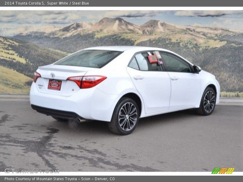 Super White / Steel Blue 2014 Toyota Corolla S