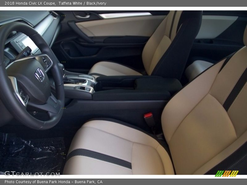 Taffeta White / Black/Ivory 2018 Honda Civic LX Coupe