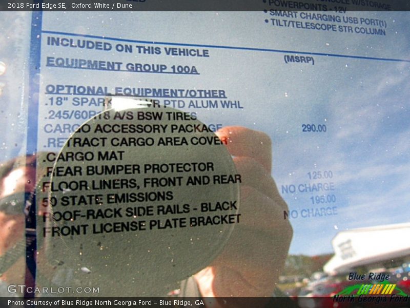 Oxford White / Dune 2018 Ford Edge SE