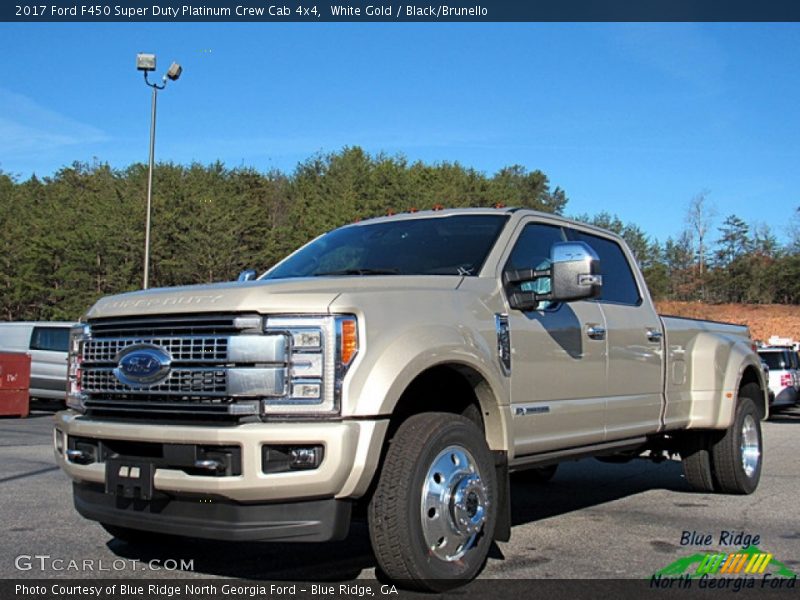 White Gold / Black/Brunello 2017 Ford F450 Super Duty Platinum Crew Cab 4x4
