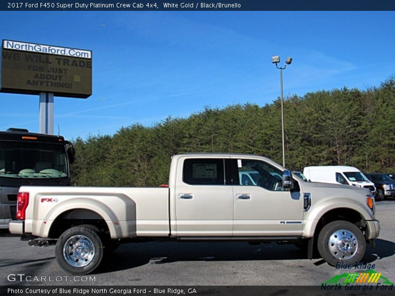 White Gold / Black/Brunello 2017 Ford F450 Super Duty Platinum Crew Cab 4x4
