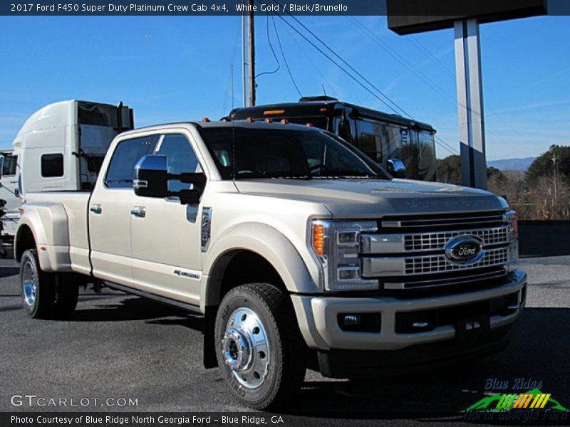White Gold / Black/Brunello 2017 Ford F450 Super Duty Platinum Crew Cab 4x4