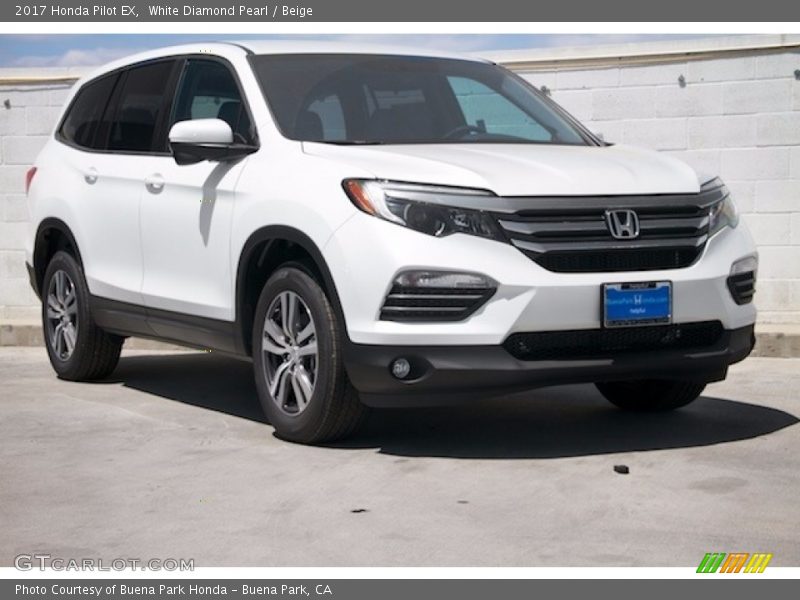 White Diamond Pearl / Beige 2017 Honda Pilot EX