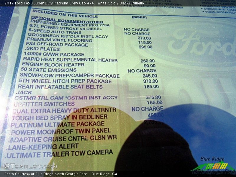 White Gold / Black/Brunello 2017 Ford F450 Super Duty Platinum Crew Cab 4x4
