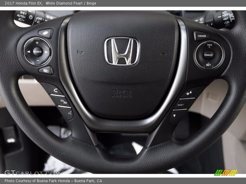 White Diamond Pearl / Beige 2017 Honda Pilot EX