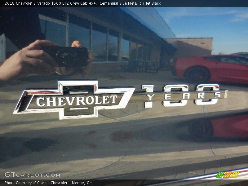 Centennial Blue Metallic / Jet Black 2018 Chevrolet Silverado 1500 LTZ Crew Cab 4x4
