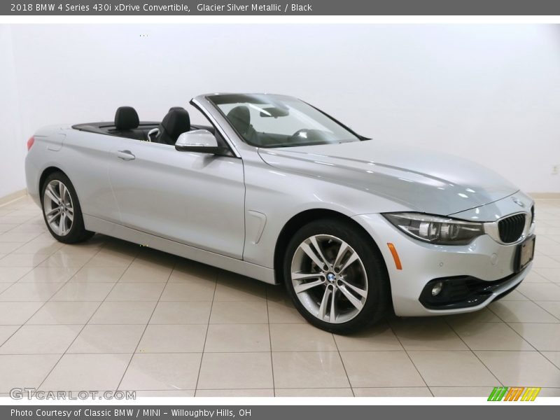 Glacier Silver Metallic / Black 2018 BMW 4 Series 430i xDrive Convertible