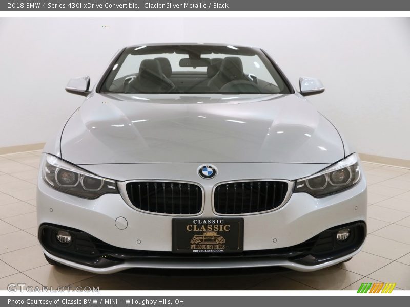 Glacier Silver Metallic / Black 2018 BMW 4 Series 430i xDrive Convertible