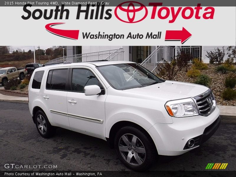 White Diamond Pearl / Gray 2015 Honda Pilot Touring 4WD
