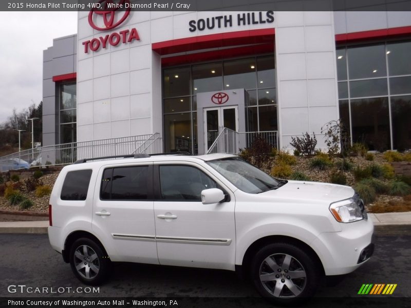 White Diamond Pearl / Gray 2015 Honda Pilot Touring 4WD