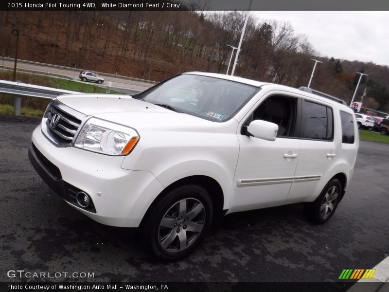 White Diamond Pearl / Gray 2015 Honda Pilot Touring 4WD