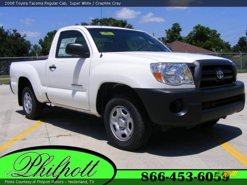 Super White / Graphite Gray 2008 Toyota Tacoma Regular Cab