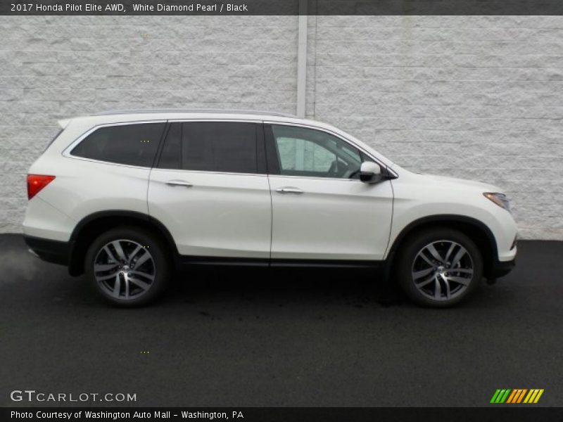 White Diamond Pearl / Black 2017 Honda Pilot Elite AWD