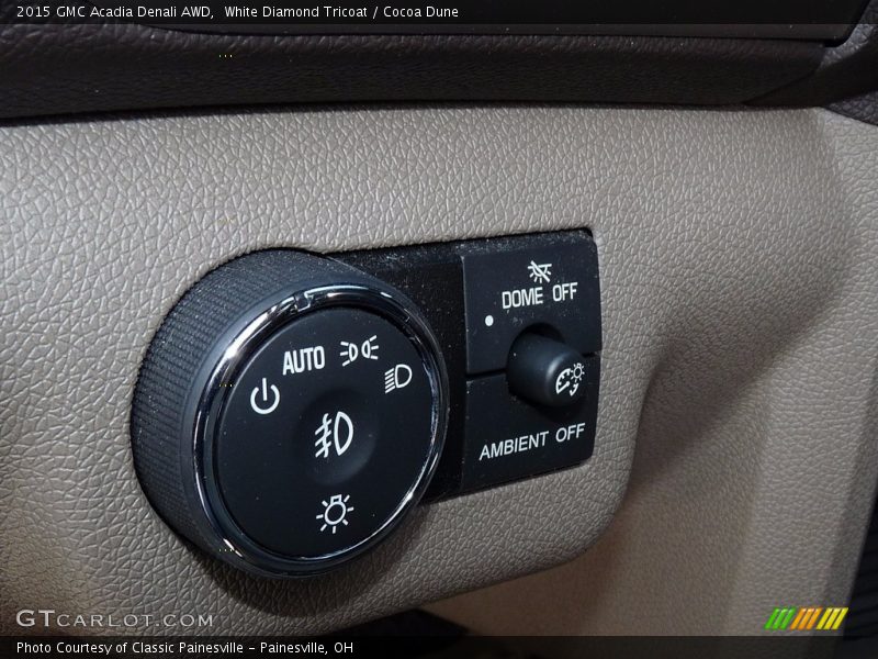 White Diamond Tricoat / Cocoa Dune 2015 GMC Acadia Denali AWD