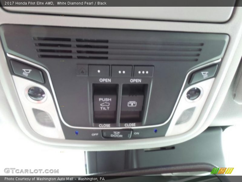 White Diamond Pearl / Black 2017 Honda Pilot Elite AWD