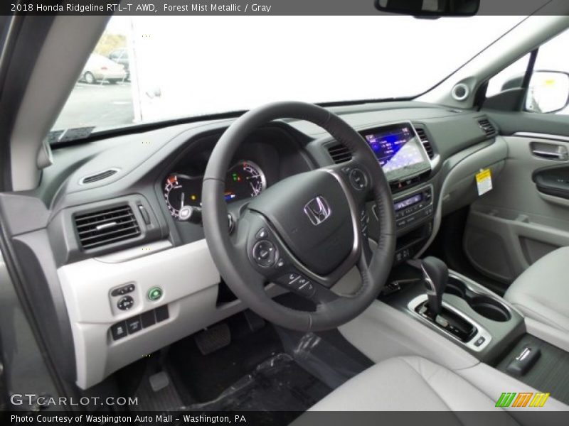 Forest Mist Metallic / Gray 2018 Honda Ridgeline RTL-T AWD