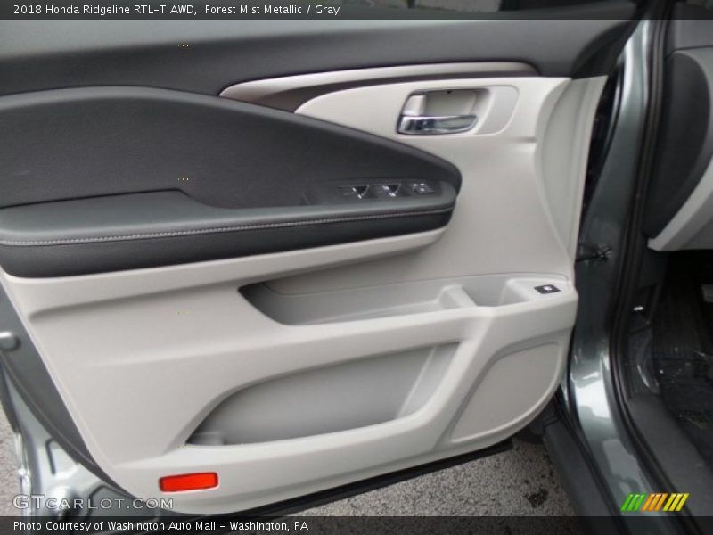 Forest Mist Metallic / Gray 2018 Honda Ridgeline RTL-T AWD