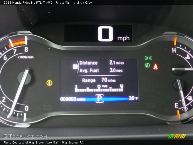 Forest Mist Metallic / Gray 2018 Honda Ridgeline RTL-T AWD