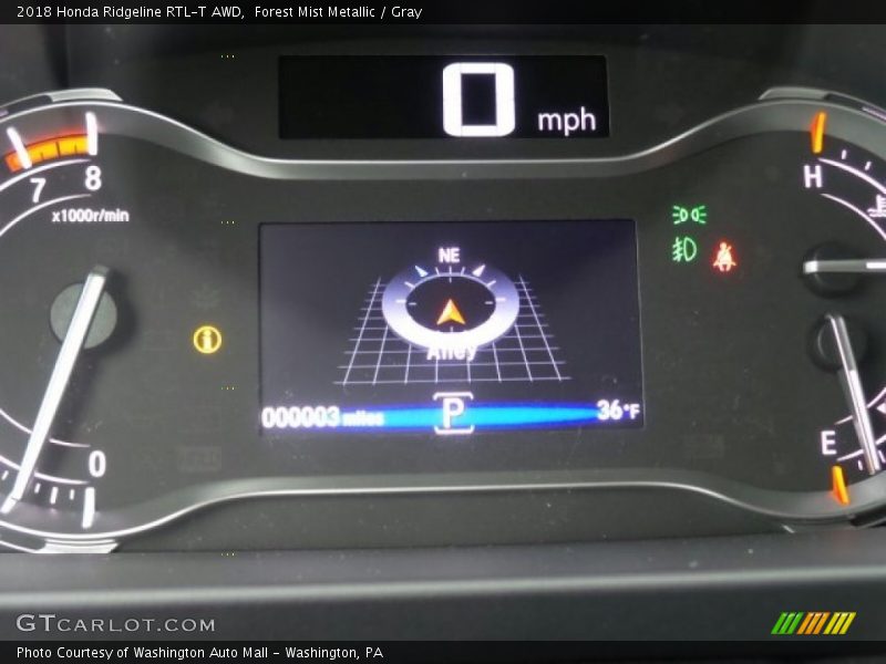Forest Mist Metallic / Gray 2018 Honda Ridgeline RTL-T AWD