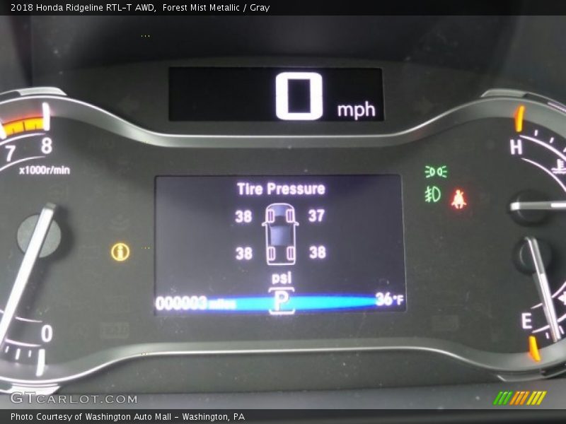 Forest Mist Metallic / Gray 2018 Honda Ridgeline RTL-T AWD