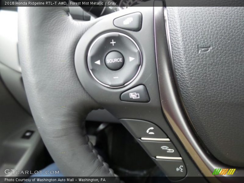 Forest Mist Metallic / Gray 2018 Honda Ridgeline RTL-T AWD