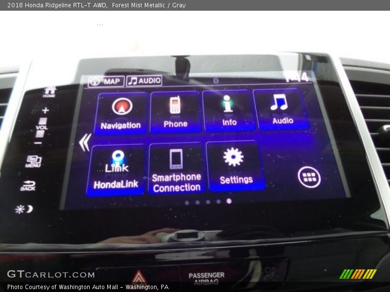 Forest Mist Metallic / Gray 2018 Honda Ridgeline RTL-T AWD