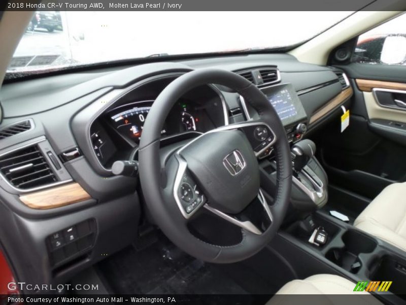 Molten Lava Pearl / Ivory 2018 Honda CR-V Touring AWD