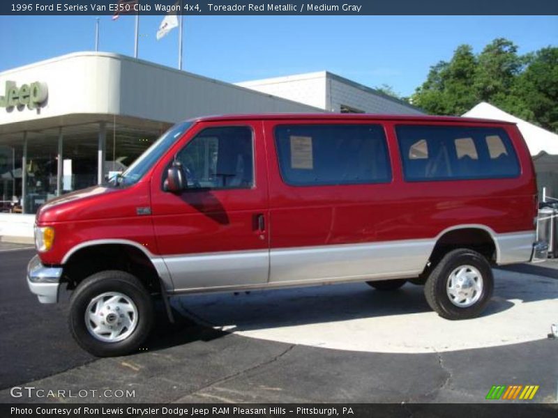 Toreador Red Metallic / Medium Gray 1996 Ford E Series Van E350 Club Wagon 4x4