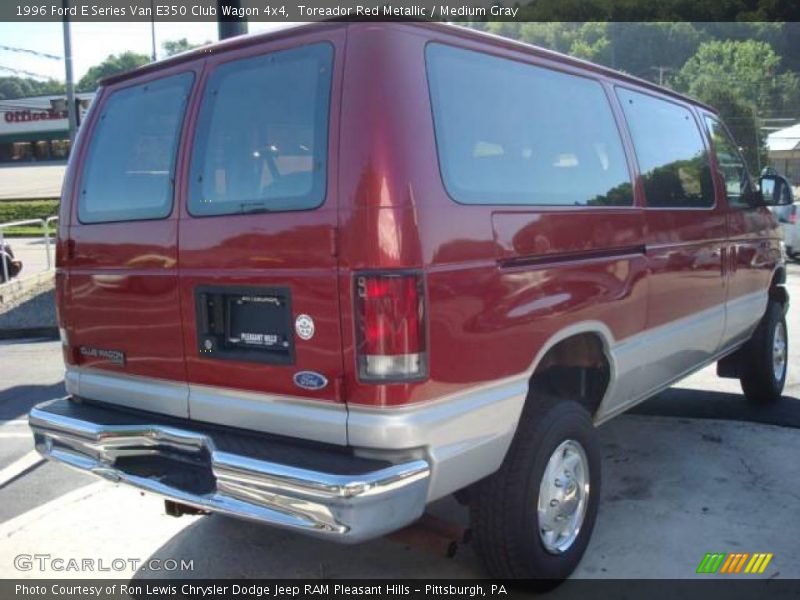 Toreador Red Metallic / Medium Gray 1996 Ford E Series Van E350 Club Wagon 4x4