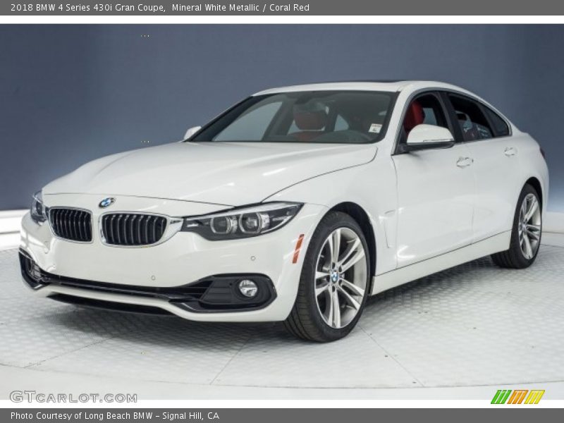 Mineral White Metallic / Coral Red 2018 BMW 4 Series 430i Gran Coupe