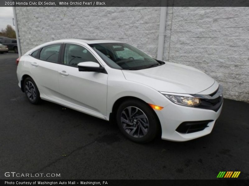 White Orchid Pearl / Black 2018 Honda Civic EX Sedan