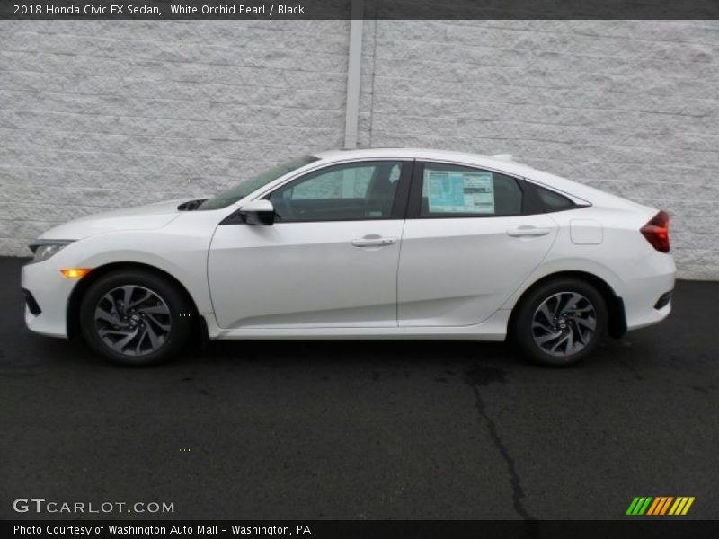 White Orchid Pearl / Black 2018 Honda Civic EX Sedan