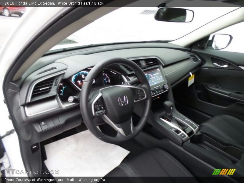 White Orchid Pearl / Black 2018 Honda Civic EX Sedan